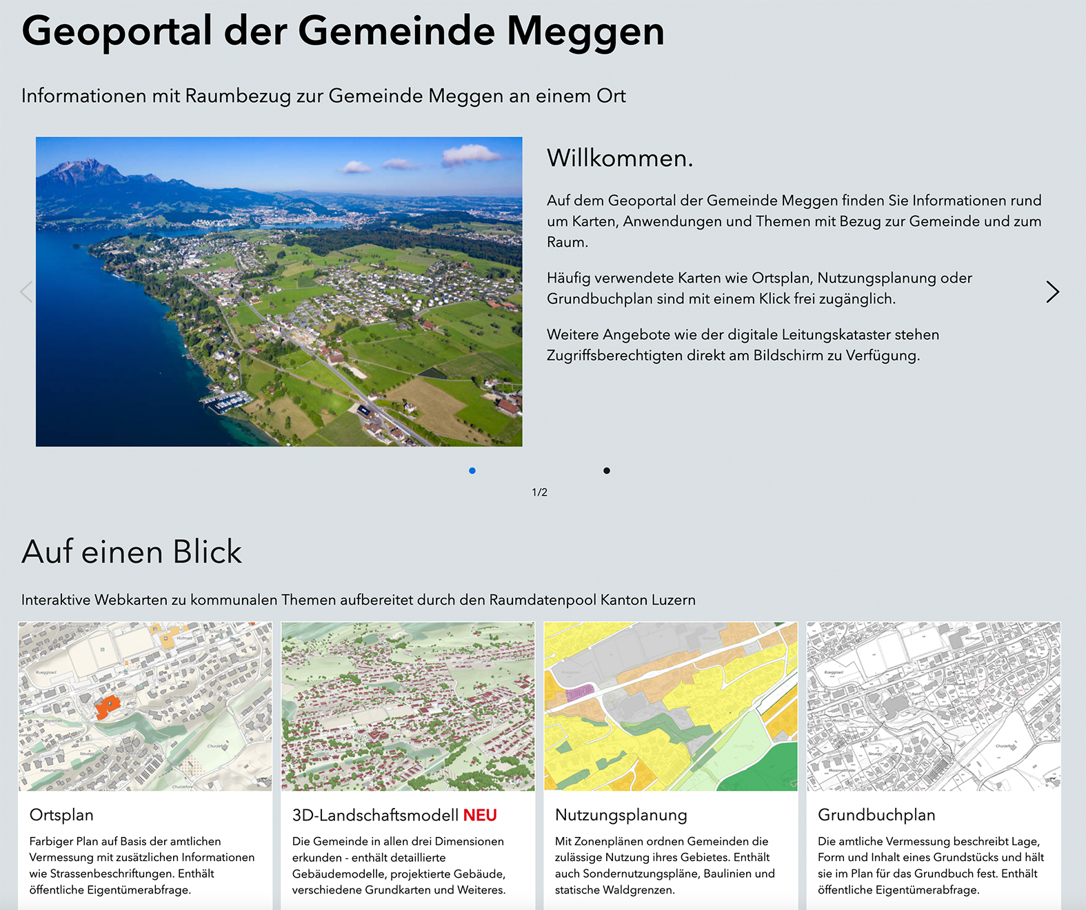 Übersicht Geoportal der Gemeinde Meggen