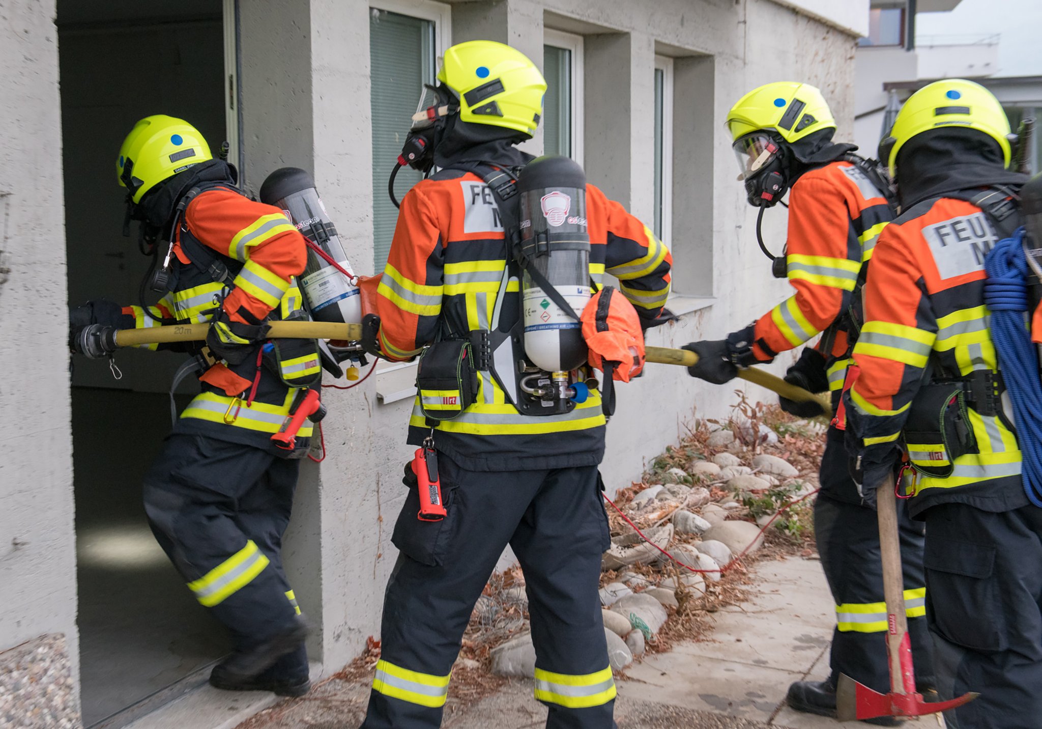 Atemschutzübung der Feuerwehr Meggen.