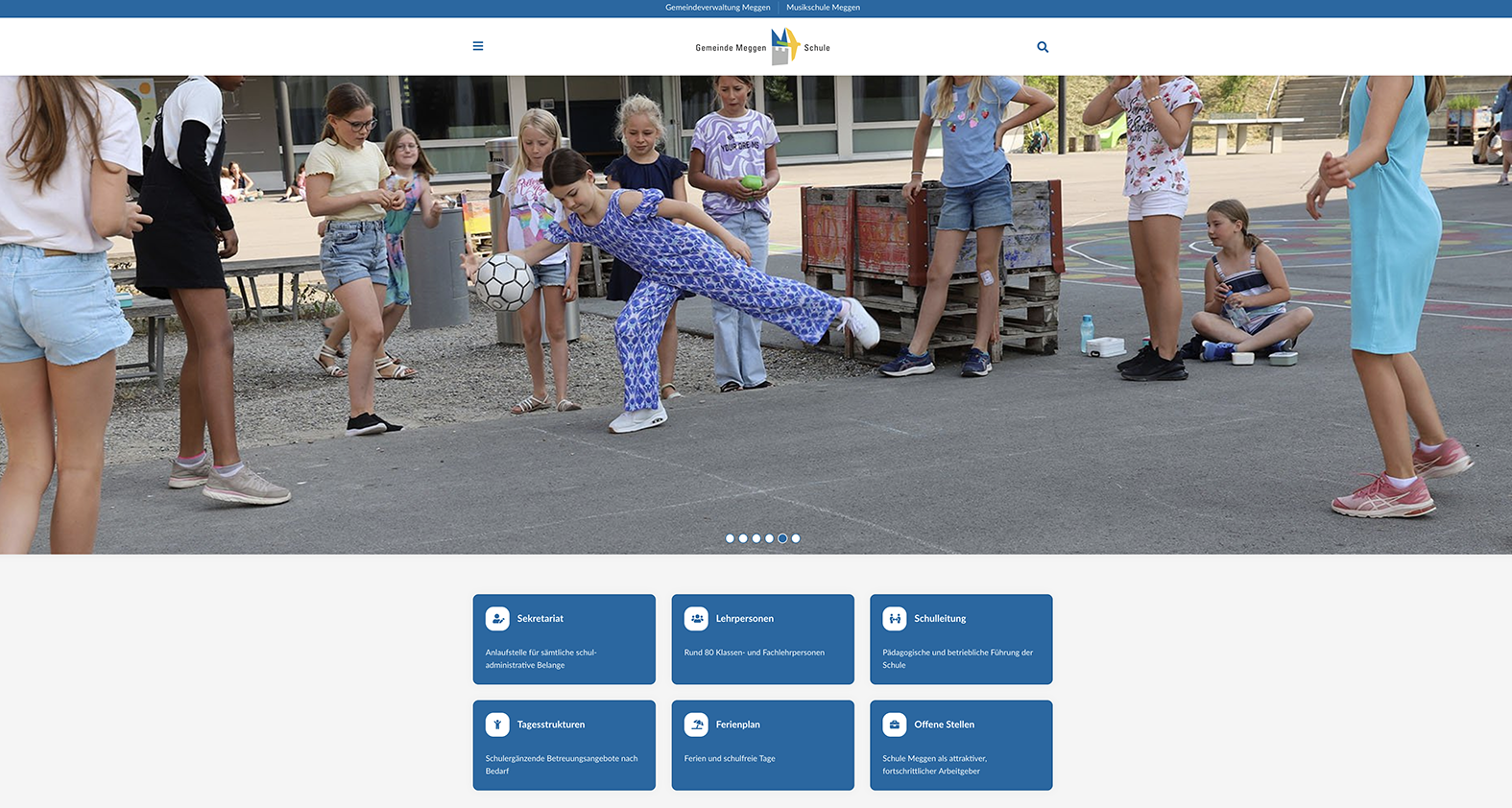 Die neue Website der Schule Meggen.