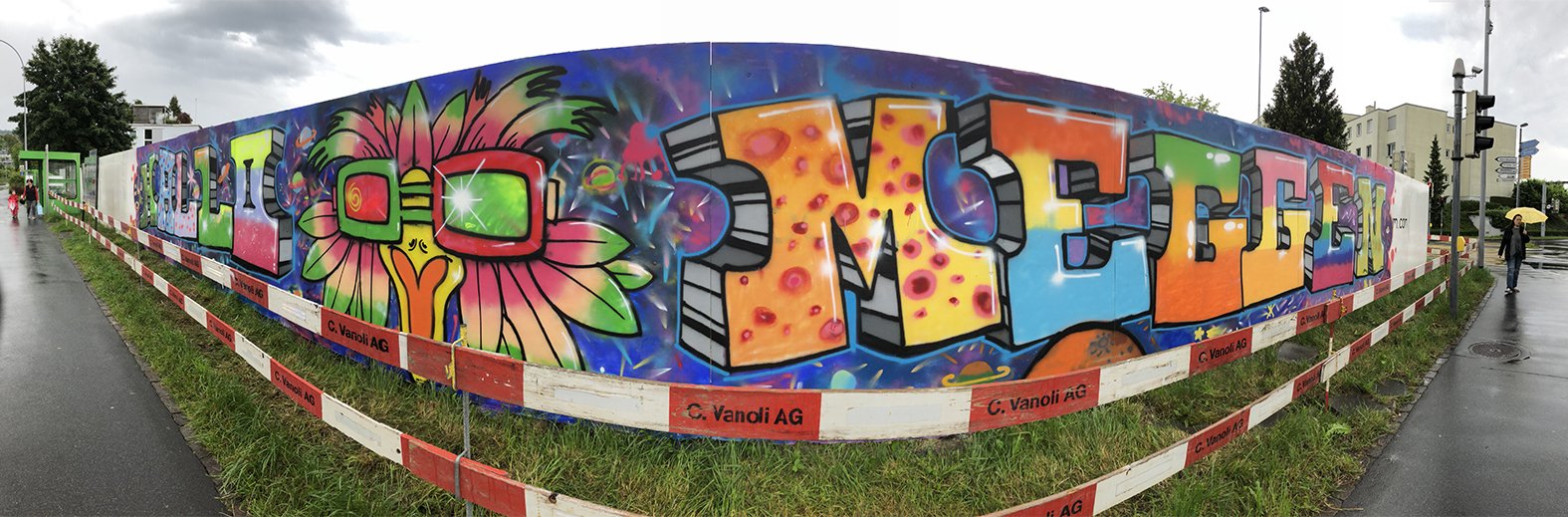 So präsentiert sich das gelungene, aussagekräftige Graffiti-Kunstwerk der Megger Schülerinnen und Schüler.