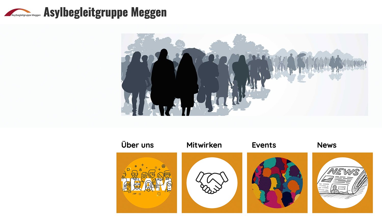 Auftritt der Asylbegleitgruppe Meggen im Internet.