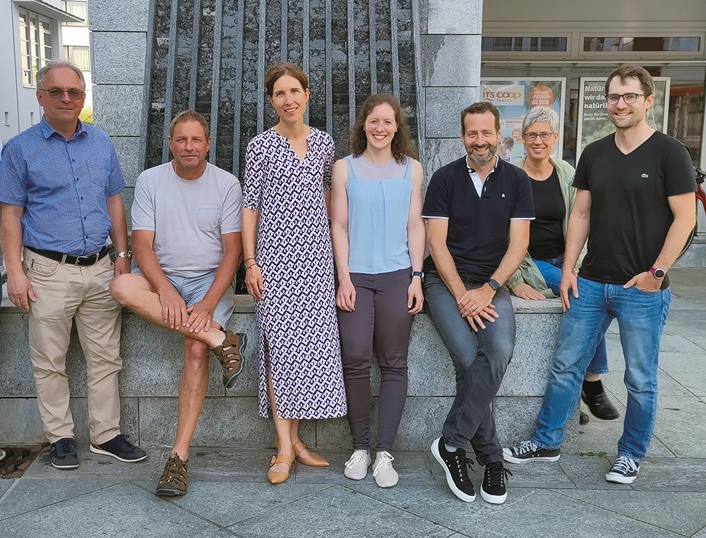 Das OK des Megger Sporttags 2023, von links: Hans Bürkli, Dominik von Ah, Monika Kloth (OK-Chefin), Evelyne Odermatt, Matthias Schulthess, Claudia Emmenegger und Silvio Lustenberger. Es fehlen Andrea Haas und Bruno Holdener.